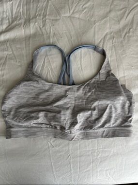 Lululemon Light Gray Striped Women’s Sports Bra